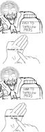 closed_mouth doctor glasses glowing glowing_glasses grey_hair hair hand meds meta nas soyjak stubble subvariant:dr_soystein text variant:chudjak variant:impish_soyak_ears variant:markiplier_soyjak // 640x1852 // 244.9KB