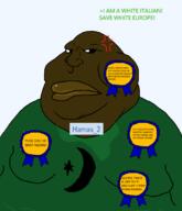 'p Hamas_2(namefag) anger_mark angry arab award big_lips brap brown_skin fart islam italy looking_to_the_left shitskin slopjak text upset variant:meximutt white_eyes // 922x1076 // 82.3KB