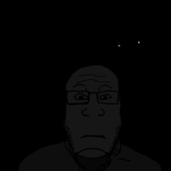 2soyjaks bald biting_lip blinking dark evil flashlight glasses glowing_eyes horror markiplier stubble subvariant:hornyson subvariant:neutralplier variant:cobson variant:markiplier_soyjak // 1223x1000 // 1.2MB