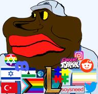 award brown_skin closed_mouth clothes hat jewish_star jews judaism meta:tagme slopjak soysneed_(nameroach_tranny) soysneed_(user) star_of_david variant:meximutt // 888x849 // 313.2KB