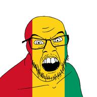angry country flag glasses guinea jacksepticeye looking_at_you mustache open_mouth soyjak stubble teeth variant:feraljak youtube // 1500x1500 // 23.1KB