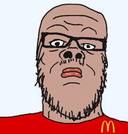 amerimutt clothes mcdonalds neutral red_lips red_shirt template variant:a24_slowburn_soyjak // 1024x1068 // 28.7KB