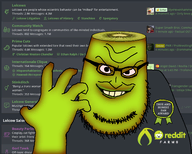 beard brown_skin double_chin eyeglasses facepaint glasses kiwi kiwifarms meta:tagme red_eyes reddit true_and_honest_fan_award variant:syndromejak yellow_teeth // 557x446 // 152.1KB