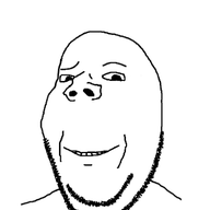 animated byonbyon looking_at_you poyopoyo smile soyjak stubble subvariant:wholesome_soyjak text variant:gapejak // 349x400 // 191.0KB