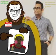 blond blue_eyes brown_hair hunky_twink_sex_machine indian jartycuck jeet mask nigger pajeet sharty shitskin soybooru soyjak_party subvariant:muscular_chud swine swinny swinnycuck text variant:alicia variant:chudjak vishal_patel // 1438x1405 // 966.0KB