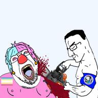 ack chainsaw dying emblem giggly_goon_clown giggly_goonclown map_(pedophile) pedophile pedophilia soyjak_party soyjak_party_emblem subvariant:chainsaw_bernd variant:bernd variant:chudjak // 2048x2048 // 880.0KB