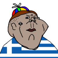 angry brown_hair closed_mouth clothes country ear flag flag:greece greece grey_skin hair hat propeller_hat queen_of_spades redraw soyjak spade subvariant:kranos variant:impish_soyak_ears // 798x797 // 40.5KB