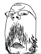 angry beard distorted frown glasses mustache soyjak stubble subvariant:scholar variant:gapejak // 600x800 // 214.7KB