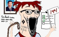 4chan anime brown_hair flag hair holding_flag holding_object lee_goldson open_mouth qa_(4chan) queen_of_spades stretched_mouth subvariant:wewjak tattoo variant:soyak white_skin yotsoyba // 940x591 // 179.0KB