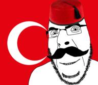 closed_mouth fez flag:turkiye glasses moustache mustache smile smirk star_and_crescent stubble turkish_flag turkiye variant:cobson // 1280x1114 // 459.9KB