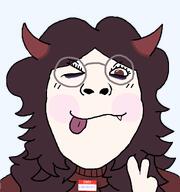 brown_eyes cutebooru_(user) fang glasses hair hand horn meta:namefags self_insert slut_for_turkish_cock sweater tongue turtleneck v_sign variant:bernd // 1204x1281 // 72.2KB