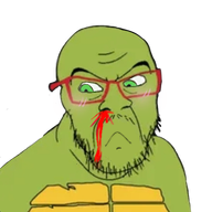 away background blood blush closed eyes forehead glasses green greenskin lines looking meta:namefags mouth mutant ninja nosebleed open prizins_(user) stubble teenage transparent tsundere turtles variant:feraljak wrinkles // 448x448 // 164.9KB