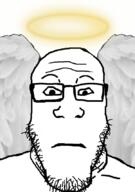 angel glasses halo neutral soyjak stubble subvariant:neutralplier variant:markiplier_soyjak wing // 600x856 // 336.2KB