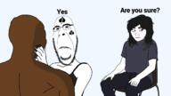 bbc biting_lip black_skin bnwo clothes cuck cuck_chair cuckold female full_body painted_nails queen_of_spades sitting subvariant:hornyson text variant:cobson wojak // 1280x720 // 238.7KB
