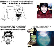 AnucAtittawan anime arm asian clothes dress ear esl female hair irl laughing leg merge neon_genesis_evangelion oh_my_god_she_is_so_attractive open_mouth sitting smule text torso variant:bernd variant:markiplier_soyjak variant:soyak yellow_skin // 1686x1582 // 364.0KB