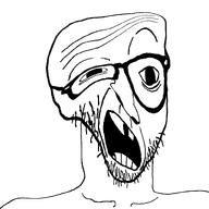 bald crooked_teeth deformed distorted glasses meta:not_oc open_mouth soyjak sperg stubble variant:casnatus warped // 800x800 // 32.8KB