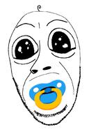 baby deformed pacifier soyjak stubble subvariant:gerald variant:cobson // 684x1024 // 51.3KB