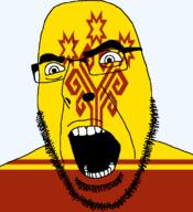 chuvashia flag flag:chuvashia full_head glasses hair looking_to_the_right open_mouth plant russia soyjak stubble teeth text transparent transparent_background tree variant:cobson // 721x789 // 25.2KB