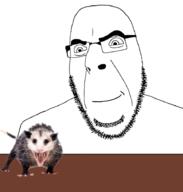 animal animal_abuse animated blood crushing death fist glasses gore hand opossum smile soyjak stubble variant:cobson // 868x910 // 209.6KB