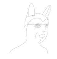 angry closed_mouth ear fangs furry glasses hair oekaki soyjak variant:chudjak // 499x516 // 5.8KB