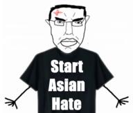 anger_mark angry asia clothes ear glasses hair soyjak subvariant:pol_face tshirt variant:chudjak // 552x471 // 102.2KB