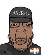 artist:dap_chhuon ascence_(user) brown_skin cap closed_mouth clothes esl esl_agugu_pedo flag:quebec_pride fnf_pedo glasses hat lips meta:namefags mustache nose quebec series:esl_pedo_league shitskin stubble subvariant:chudplier sweating text variant:markiplier_soyjak white_background yellow_sclera // 600x800 // 55.6KB