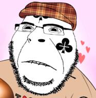 art artist:jartyrapist clothes clubs drawfag fat hat heart pink_background subvariant:clubson subvariant:hornyson sweater variant:cobson // 768x790 // 397.3KB