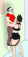 alunya anarchism background catgirl dark_hair femdom glasses red_shirt shorts variant:chudjak // 979x2000 // 264.1KB