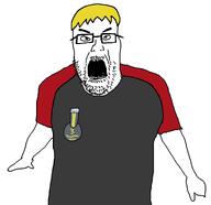 angry badge chris-chan clothes glasses mustache nate open_mouth stubble variant:cwcjak yellow_hair // 766x743 // 17.6KB