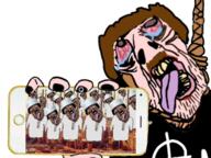 bloodshot_eyes brown_eyes brown_hair brown_skin celtic_cross crying holding_object multiple_soyjaks mustache open_mouth phone pink_skin queen_of_spades rope subvariant:brunetto suicide variant:bernd white_nationalism white_skin yellow_teeth // 960x720 // 629.6KB