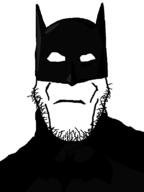 batman cape closed_mouth clothes dc_comics frown hair mask soyjak stubble variant:markiplier_soyjak white_eyes white_skin // 600x800 // 49.0KB