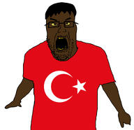 angry badge brown_skin chris-chan clothes flag:turkiye glasses open_mouth stubble turkiye turkroach variant:cwcjak yellow_sclera yellow_teeth // 766x743 // 152.6KB