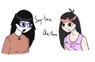 4chan angry art avengers beanie cartoon closed_mouth clothes female hair headband necklace open_mouth qa_(soyjak_party) redraw sleeveless_shirt soyjak text variant:qa_tan variant:soytan white_background // 2305x1512 // 678.9KB