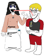 badge beanie blue_eyes clothes female full_body hair marvel nate nate_higgers smile soy soylent straw that_one_fucking_picture_of_nate_being_a_smug_little_bastard variant:soyak variant:soytan white_skin yellow_hair // 1920x2360 // 195.7KB