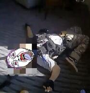 corpse crying dead fingerless_glove ftm gun purple_hair shoe shooter soyjak stubble tongue tranny variant:bernd yellow_teeth // 662x680 // 447.7KB