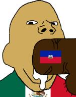 bbc black_skin blowjob brown_skin clothes cum flag haiti mexico nigger nsfw penis sex soyjak subvariant:blowjob_gapejak testicles variant:gapejak // 600x765 // 45.1KB