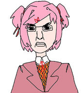 doki_doki_literature_club drawing glasses low_effort ms_paint natsuki pink_hair school_uniform variant:chudjak // 532x610 // 55.7KB