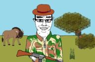 africa animal binoculars camouflage chud clothes fal firearm fur grass gun hat holding_gun holding_object holding_rifle hooves horn minecraft rhodesia rifle safari savannah series:animaljaks smile soldier stubble tail tree uniform variant:chudjak variant:impish_soyak_ears video_game weapon wildebeest // 1746x1144 // 824.4KB