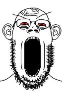 aliased anger_mark angry artist:sabiopajin bloodshot_eyes eyebags eyebrows eyes forehead_lines glasses high_quality meta:aliased meta:tagme mouth nose nostril open_mouth rage stretched_chin stretched_mouth stubble subvariant:gapejak_front teeth template user=sabiopajin variant:gapejak vein // 500x767 // 18.3KB