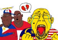 3soyjaks arm black_skin closed_eyes crossed_arms crying ear emoticon fist flag flag:malaysia flag:the_philippines hand heart hitler_mustache indonesia jollibee malaysia mustache open_mouth philippines propeller_hat sea soyjak stubble variant:bernd variant:cobson variant:gapejak yellow_skin 😭 // 1000x700 // 303.7KB