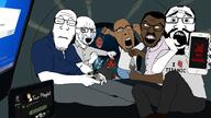angry animal art bloodshot_eyes brown_skin bubble celine_dion chef_hat closed_eyes closed_mouth crab crying drawn_background drill eeveelution fish fist fork game_controller glasses hair holding_game_controller holding_knife holding_object holding_poop i_fucking_love_science its_over knife logitech multiple_soyjaks mustache my_heart_will_go_on nut oceangate octopus open_mouth pointing pokemon poop salt_shaker scared sitting smile soyjak spotify stubble submarine submersible subvariant:feralsquirrel subvariant:science_lover text titan_(submersible) titanic underwater vaporeon variant:chudjak variant:cobson variant:feraljak variant:gapejak variant:impish_soyak_ears variant:markiplier_soyjak windows xbox // 1800x1013 // 343.2KB