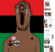 aids black_lives_matter brown_skin crying gay_flag glasses gore infographic lgbt meta:tagme nsfw open_mouth pan_african poop queen_of_spades raised_fist_(symbol) soyjak stubble text tranny variant:reaction_soyjak wordswordswords // 4081x3852 // 1.5MB