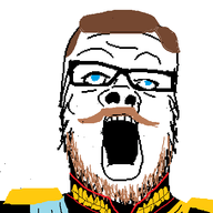 blue brown_hair clothes glasses hair monarchy mustache open_mouth royal soyjak stubble tsar variant:a24_slowburn_soyjak // 454x520 // 13.2KB