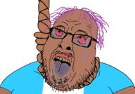 bloodshot_eyes brown_skin country crying flag guatemala open_mouth rope suicide tongue tranny variant:hilbert_soyjak yellow_teeth // 1035x720 // 259.5KB