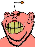 angry antenna ear orange_eyes red reddit redditard soyjak stubble thick_eyebrows variant:impish_soyak_ears yellow_teeth // 598x800 // 231.1KB