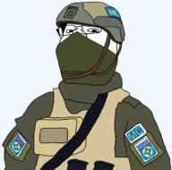 glasses military russia soyjak text variant:gapejak // 1194x1182 // 100.1KB