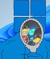 GNULinux crying gigachad mirror tux windows windows_11 windows_subsystem_for_linux // 853x1000 // 318.0KB