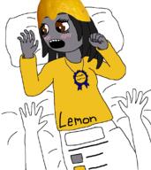 arm award clothes female hand lemon lemon_(user) open_mouth sourtan variant:soytan // 1000x1124 // 157.4KB