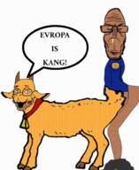 anal anti_euro arm award beard clothes countrywar ear euromutt european full_body glasses hooves kang leg mutt sex shitskin stubble subvariant:euromutt tail variant:goatjak variant:markiplier_soyjak zoophile // 1080x1324 // 728.0KB