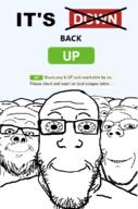 closed_mouth crazed downdetector glasses its_just_getting_started its_over multiple_soyjaks smile soyjak stubble subvariant:wholesome_soyjak text up variant:a24_slowburn_soyjak variant:bernd variant:gapejak variant:markiplier_soyjak // 749x1130 // 113.2KB